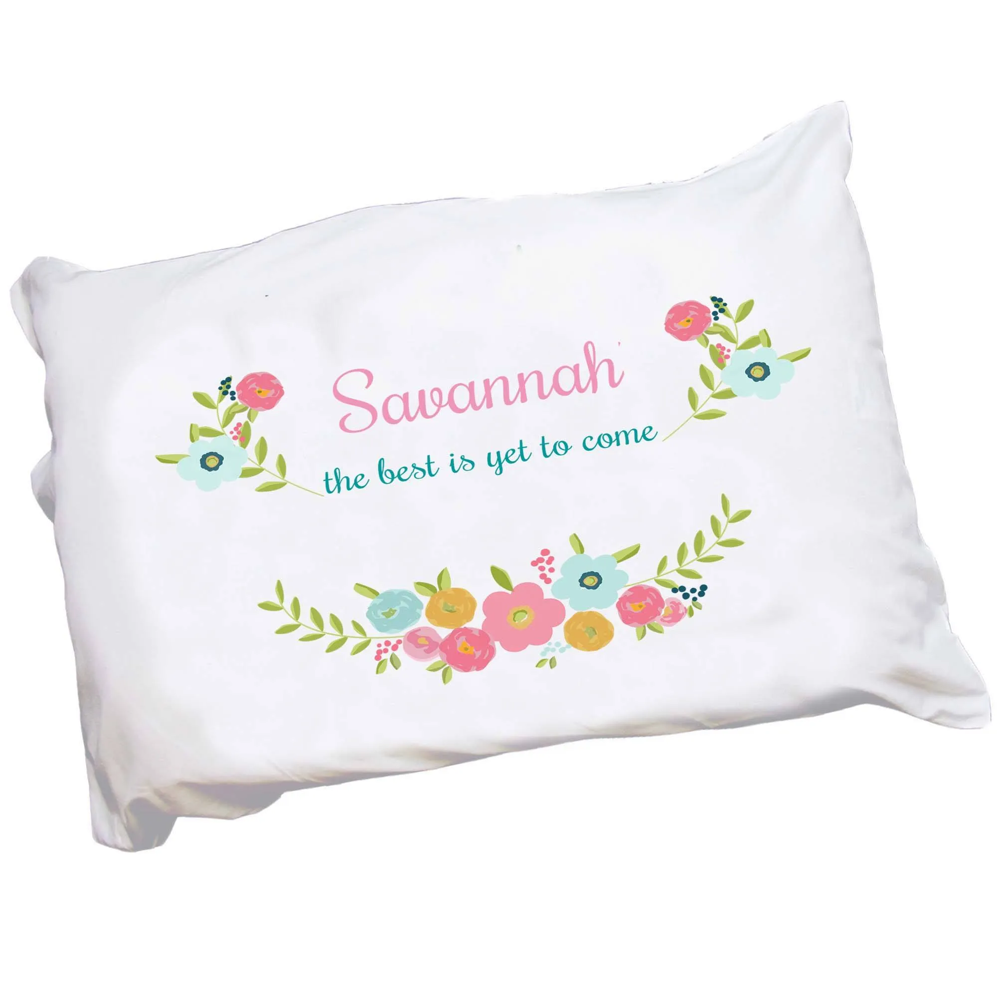 Personalized Spring Floral Pillowcase