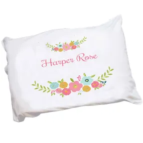 Personalized Spring Floral Pillowcase