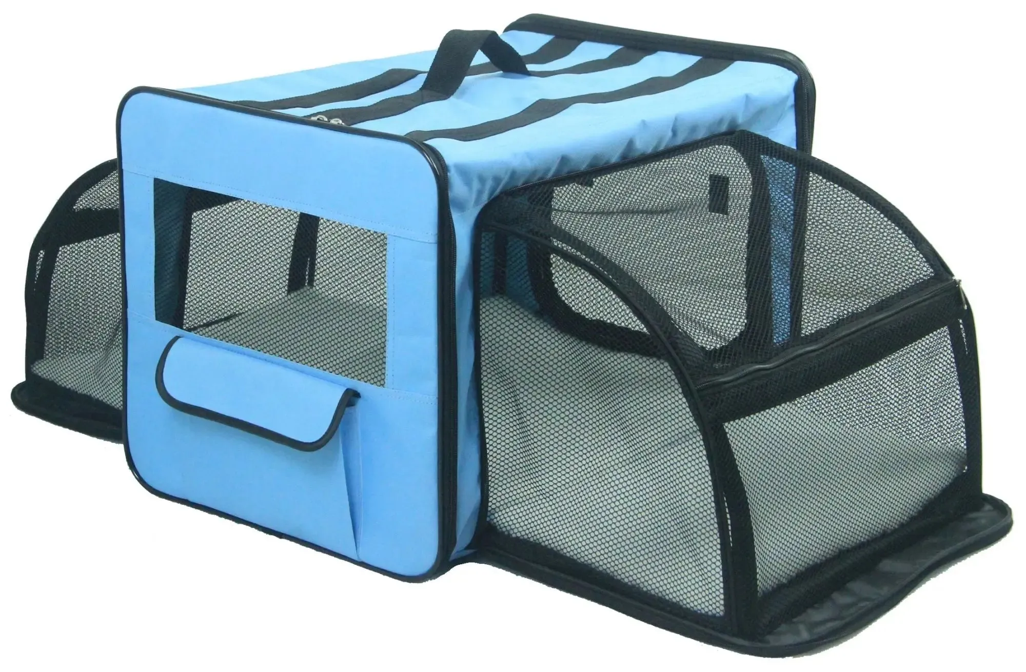 Pet Life Capacious Dual-Expandable Wire Folding Lightweight Collapsible Travel Pet Dog Crate