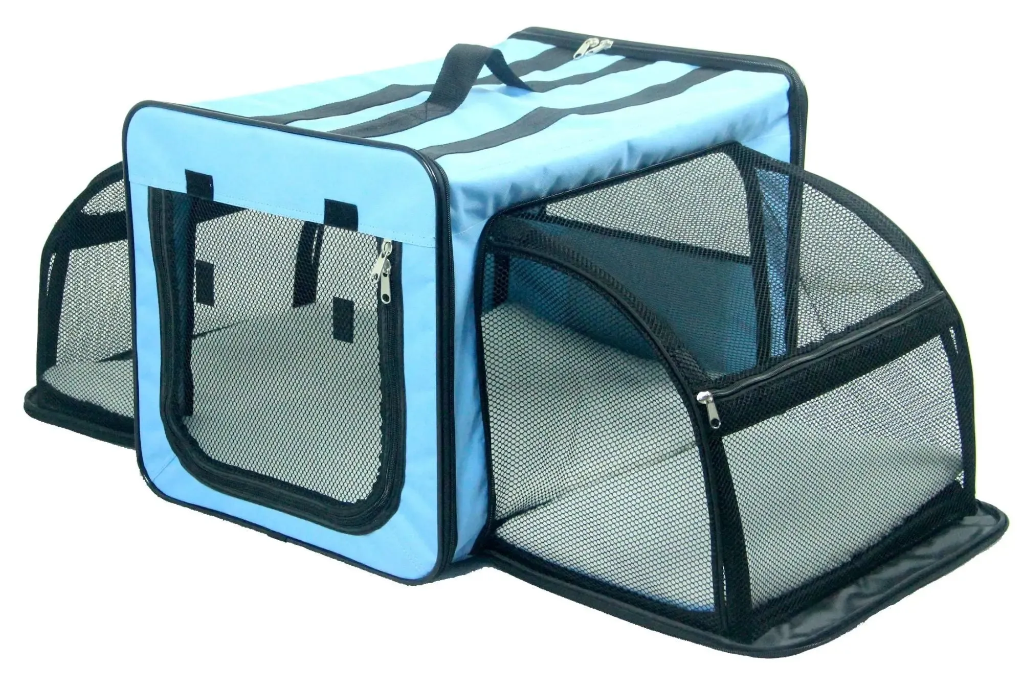 Pet Life Capacious Dual-Expandable Wire Folding Lightweight Collapsible Travel Pet Dog Crate