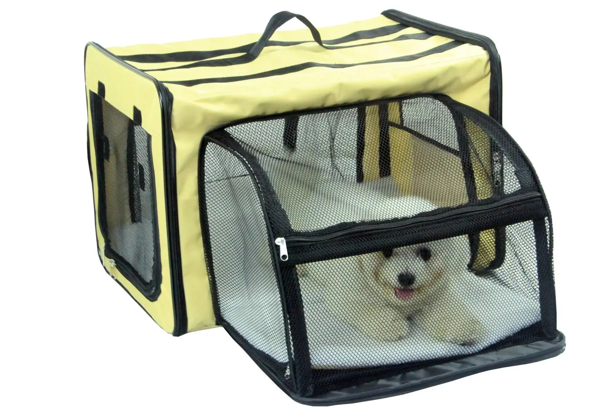 Pet Life Capacious Dual-Expandable Wire Folding Lightweight Collapsible Travel Pet Dog Crate