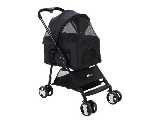 Pet Stroller & Carrier Foldable Pram 3 in 1 - Grey