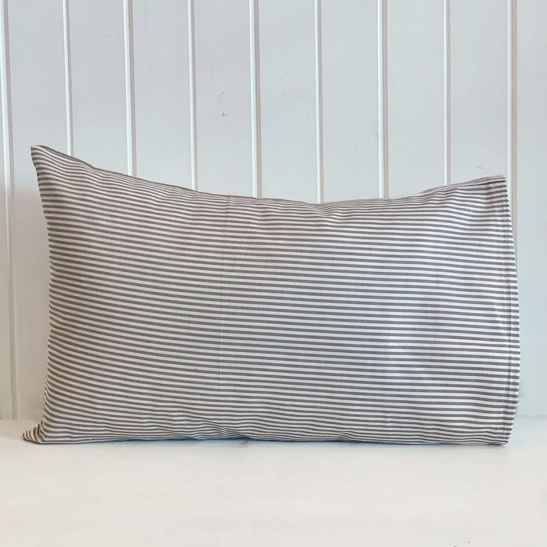 Pinstripe mocha TRAVEL Pillowcase