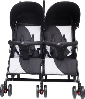 R for Rabbit Ginny And Johnny Twin Strollers & Pram- Grey