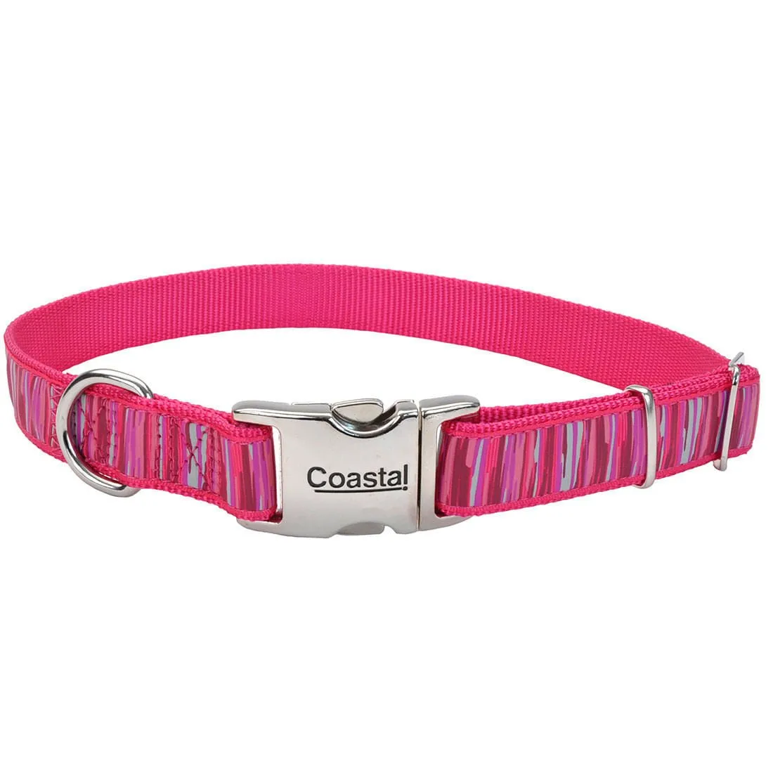 Ribbon Adjustable Dog Collar with Metal Buckle