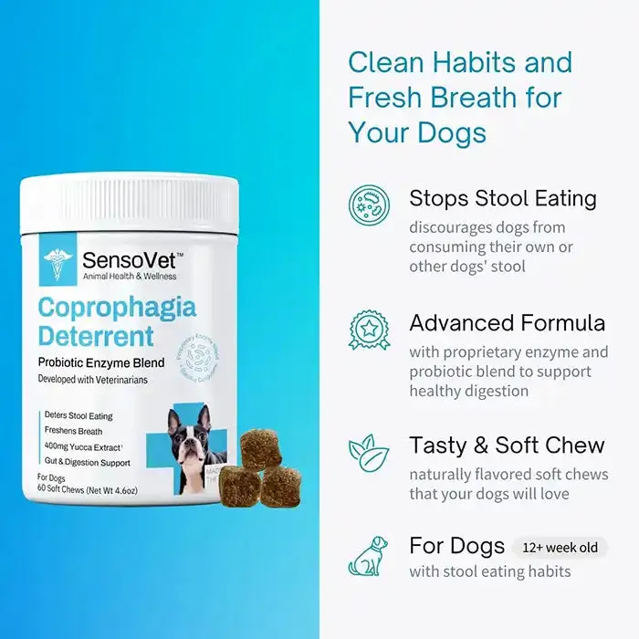 Stool Eating Deterrent Coprophagia Soft Chews For Dogs