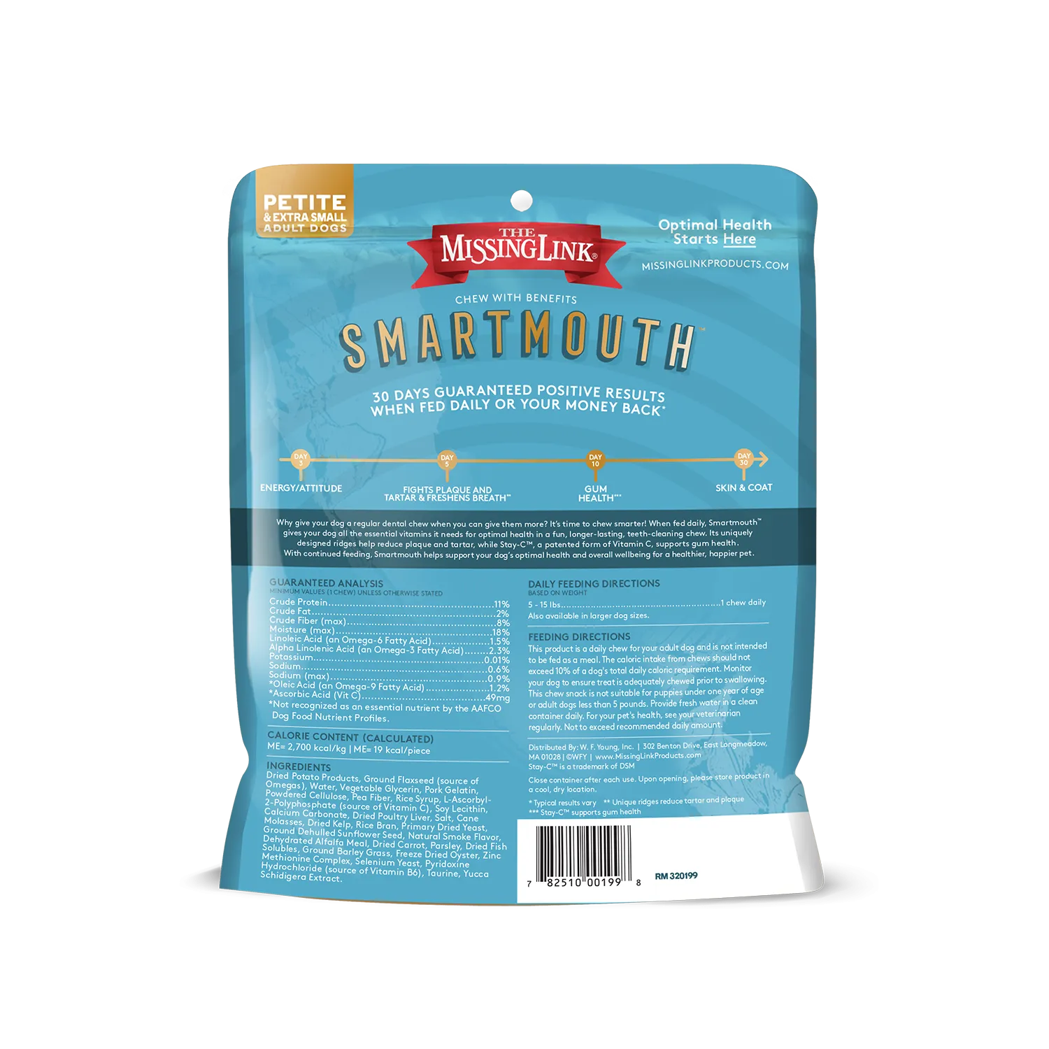 The Missing Link Smartmouth™ Dental Chews for Petite/Extra Small Dogs 28 Count