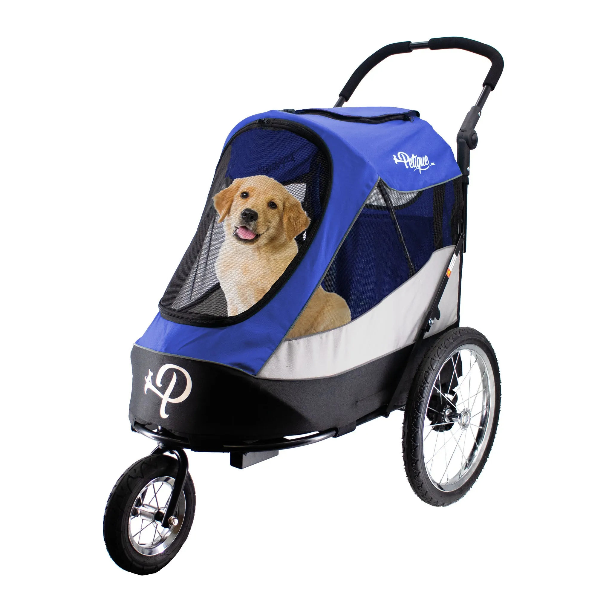 Trailblazer Pet Jogger/Stroller, Bike Trailer, Shock Absorbing Bike Wheels, Large Entry Way, Peek-a-boo Window, Small/Medium/Large Dogs, Cats and Pets, Supports up to 77LBS