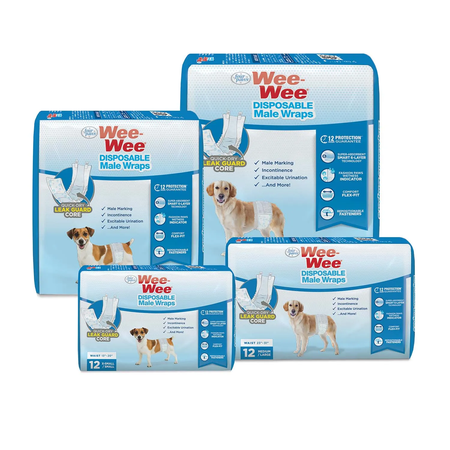 Wee-Wee Disposable Male Dog Wraps