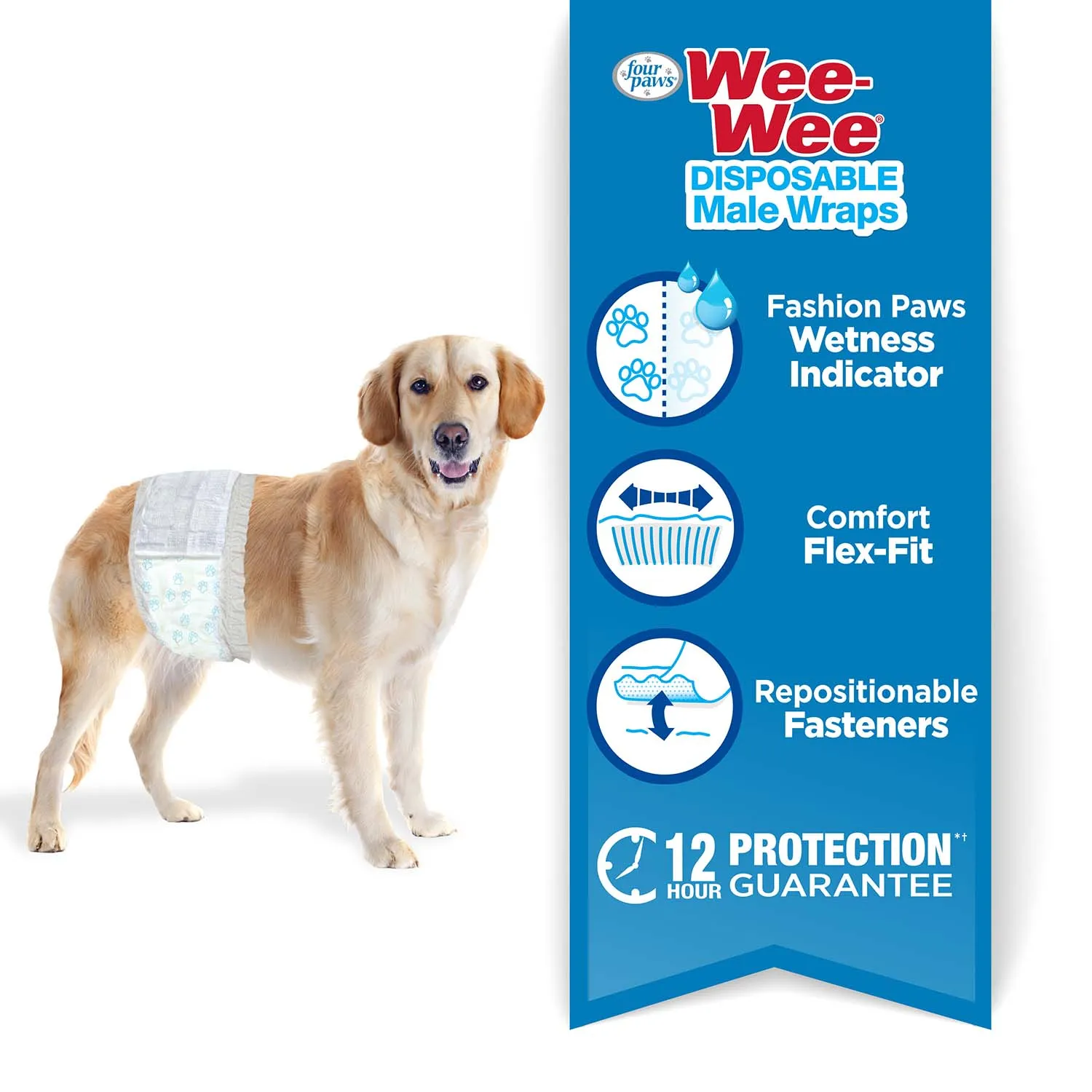 Wee-Wee Disposable Male Dog Wraps