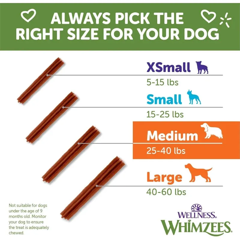 WHIMZEES Stix Dental Dog Treats, Medium (12-18 kg Dogs), Natural Daily Chews, 14 Pack | PAWS CLUB