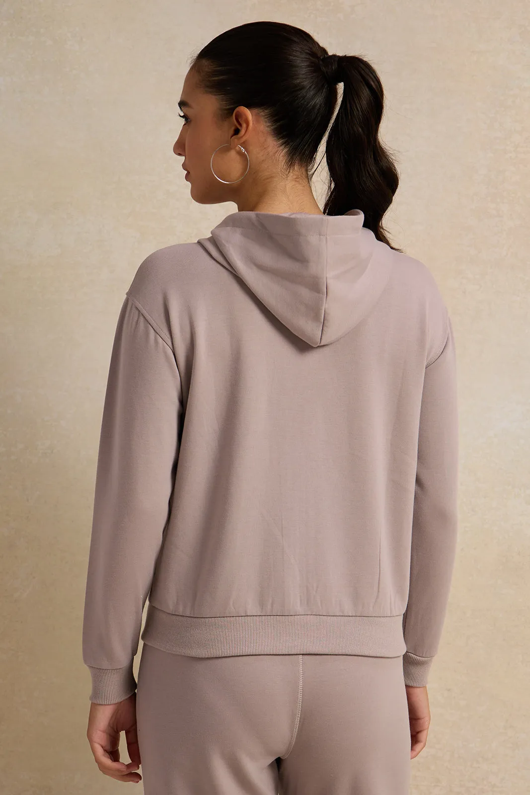 Women Grey Hooded Sweatshirt