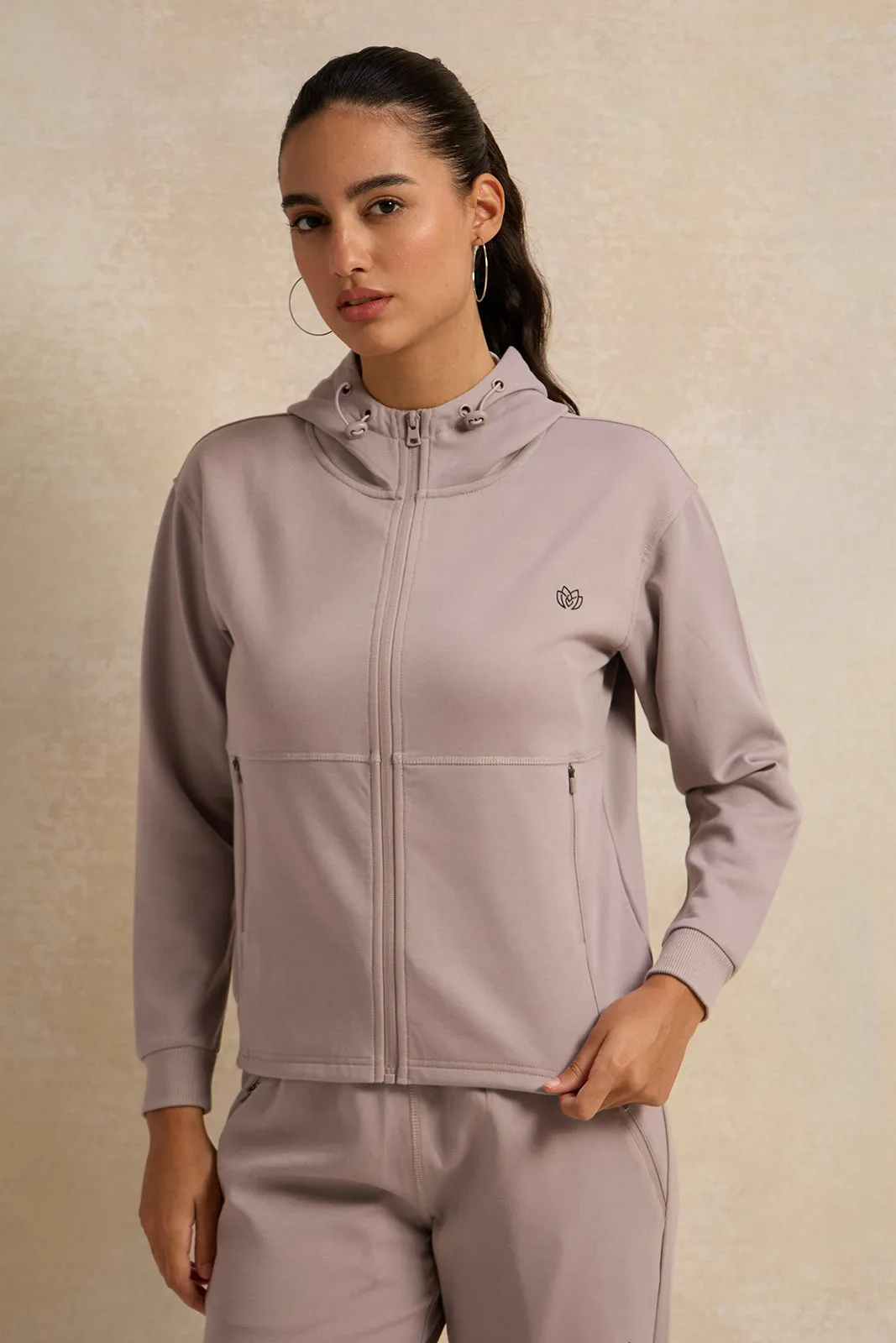 Women Grey Hooded Sweatshirt