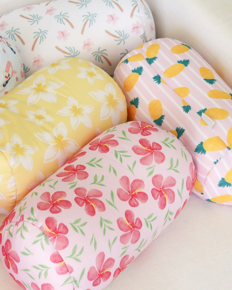 Yellow Plumeria Keiki Roll Pillow