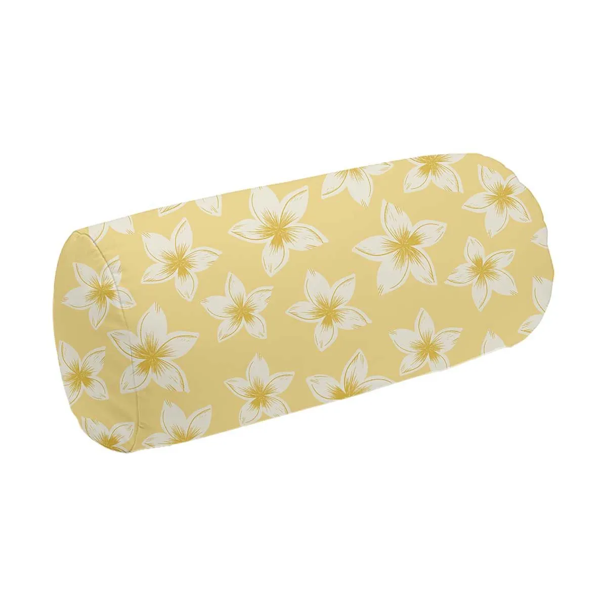 Yellow Plumeria Keiki Roll Pillow