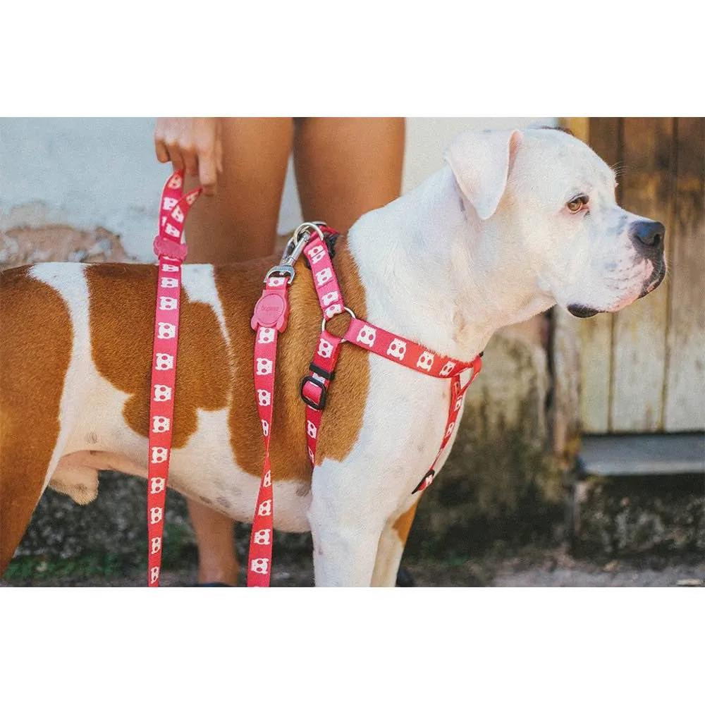 Zee.Dog Pink Skull Step-In Dog Harness