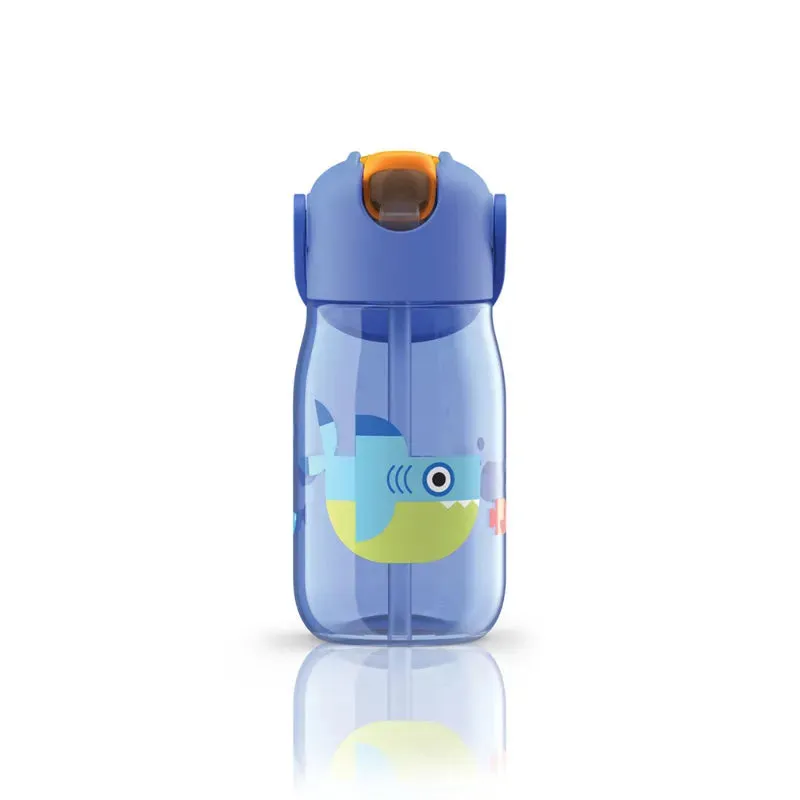 Zoku Blue Kids Flip Straw Bottle | 3 x7 inches