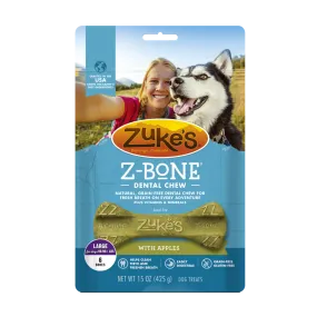 Zukes Z-Bones Grain Free Clean Apple Crisp Dental Dog Treats